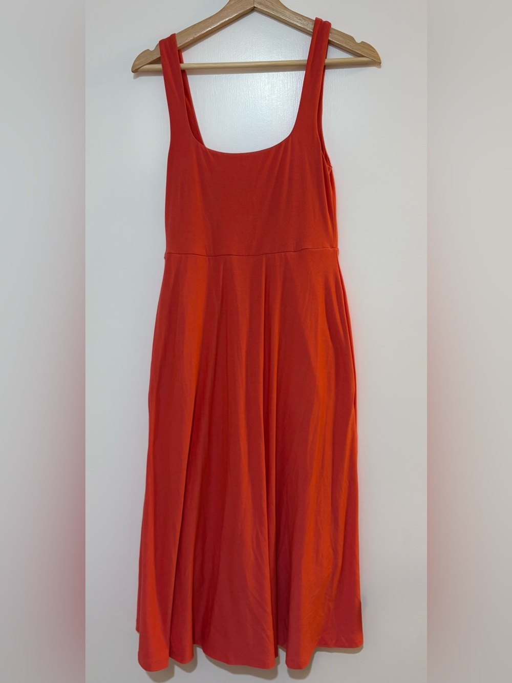 Beyond Yoga Coral Pink/Orange Scoop Neck Fit & Flare Tank Dress Small